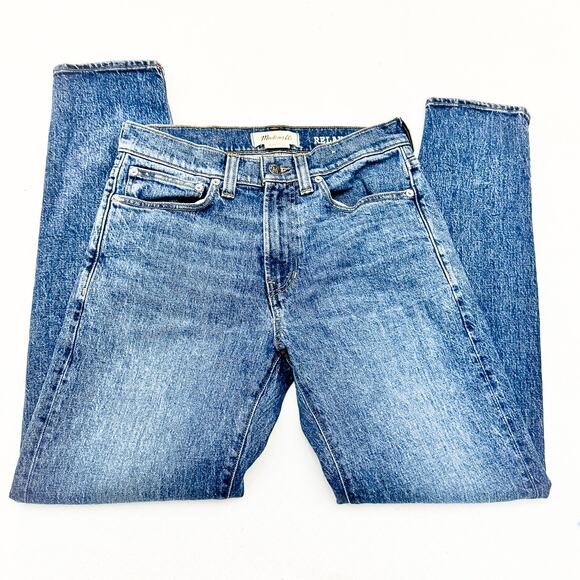 Madewell Men's Relaxed Taper Med/Dark Wash Denim Jeans Size 28 x 32 - Picture 4 of 9